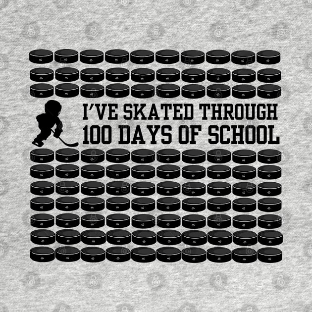 100 Days Of School Ice Hockey I've Skated Through 100 Days Of School Hockey Player Skating Game Boys Girls Kids by weirdboy